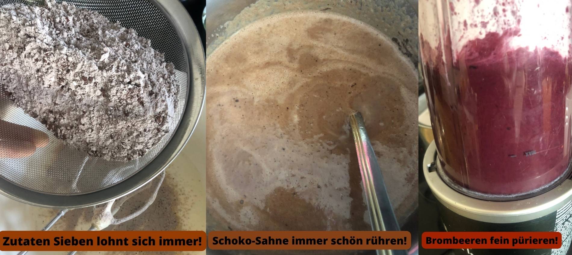 Schoko Sahne Rezept und Brombeer Creme