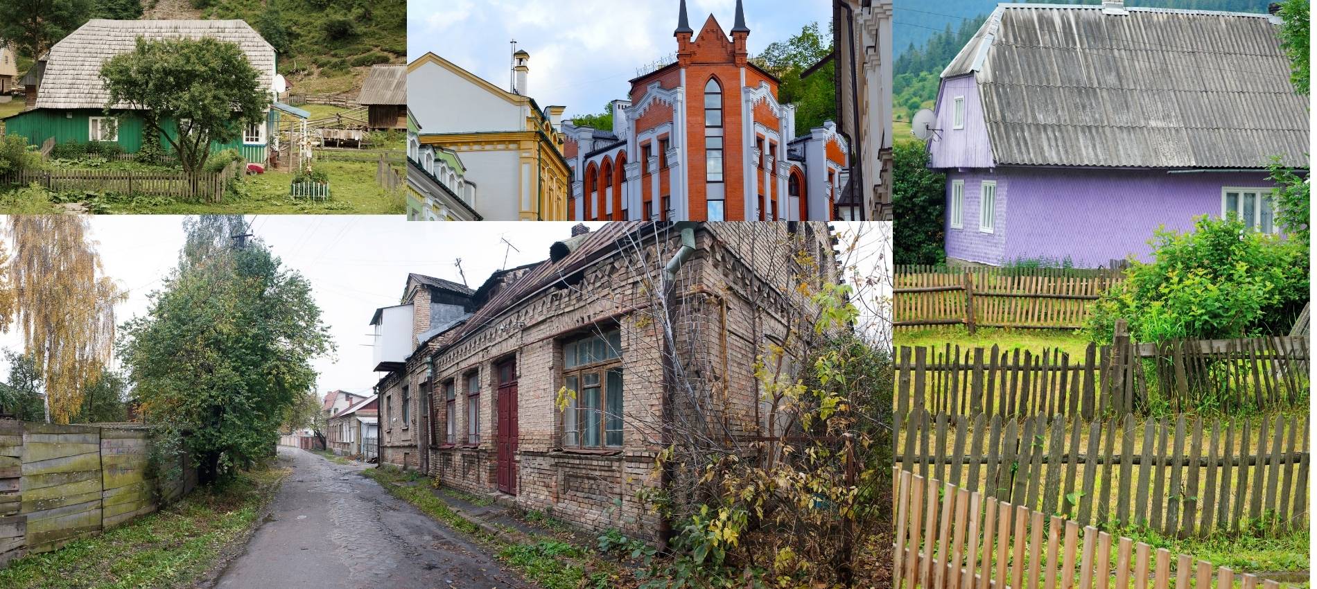 Ukrainische Häuser auf dem Dorf 
