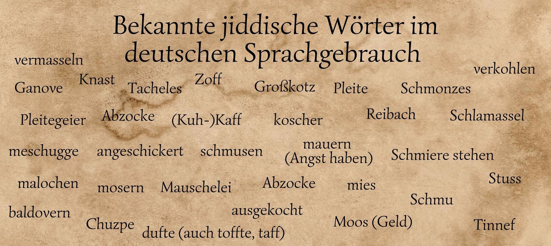 Jiddische Wörter im der deutschen Sprache