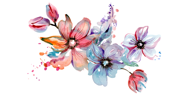 Pastellige Blumen gemalt
